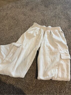 Light Beige Cargo Sweatpants